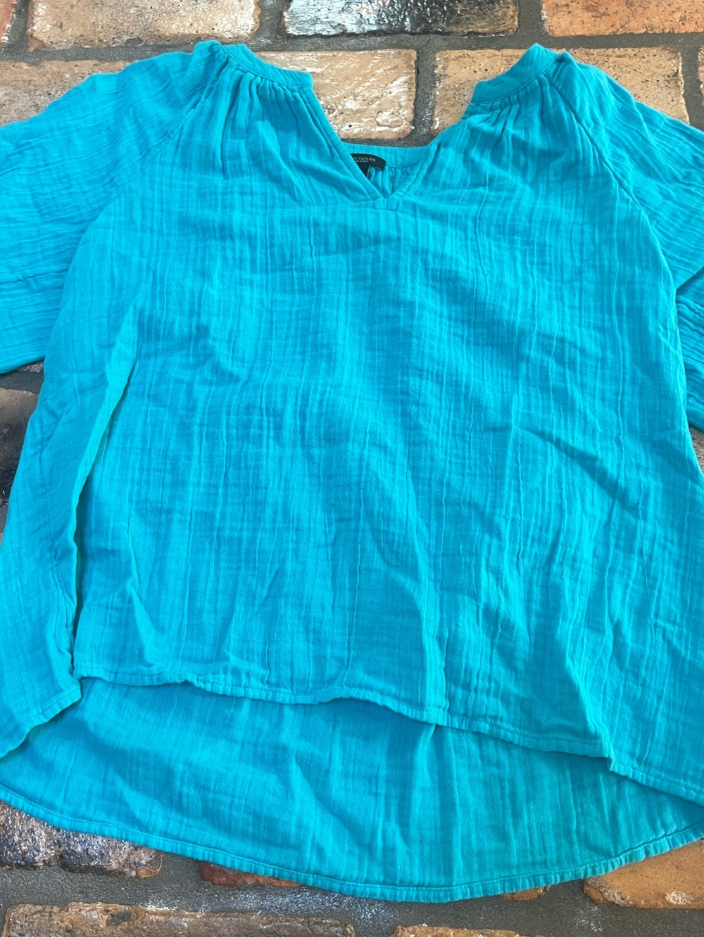 ann taylor blue blouse
